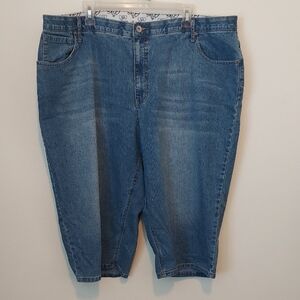 Cato Blue Denim Capris Relaxed Fit
